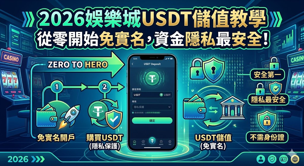 2026娛樂城USDT儲值教學：從零開始免實名，資金隱私最安全！