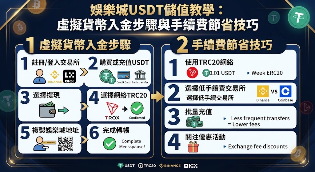 娛樂城USDT儲值教學：虛擬貨幣入金步驟與手續費節省技巧