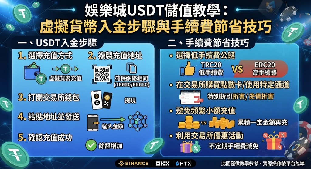 USDT儲值教學:虛擬貨幣入金步驟與手續費節省技巧